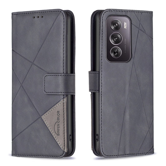 OPPO Reno12 Pro Global Rhombus Texture Leather Phone Case with Magnetic Buckle and Card Holder