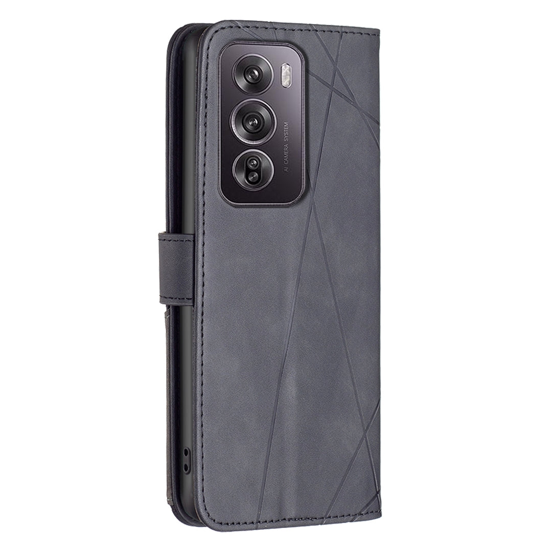 OPPO Reno12 Pro Global Rhombus Texture Leather Phone Case with Magnetic Buckle and Card Holder