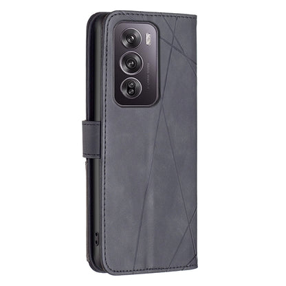 OPPO Reno12 Pro Global Rhombus Texture Leather Phone Case with Magnetic Buckle and Card Holder