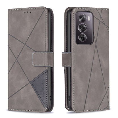 OPPO Reno12 Pro Global Rhombus Texture Leather Phone Case with Magnetic Buckle and Card Holder