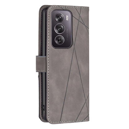 OPPO Reno12 Pro Global Rhombus Texture Leather Phone Case with Magnetic Buckle and Card Holder