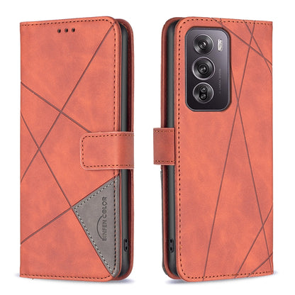OPPO Reno12 Pro Global Rhombus Texture Leather Phone Case with Magnetic Buckle and Card Holder
