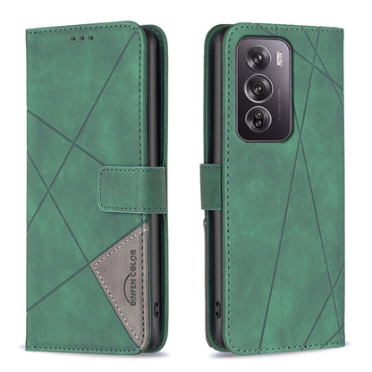 OPPO Reno12 Pro Global Rhombus Texture Leather Phone Case with Magnetic Buckle and Card Holder