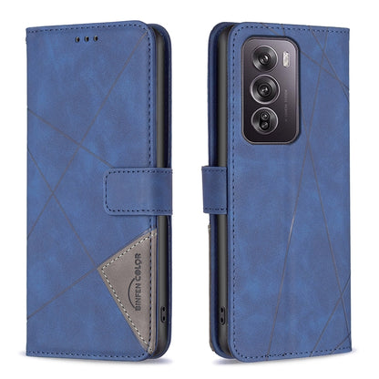 OPPO Reno12 Pro Global Rhombus Texture Leather Phone Case with Magnetic Buckle and Card Holder