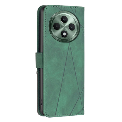 OPPO Reno12 F 5G Rhombus Texture Leather Phone Case with Magnetic Buckle and Card Holder