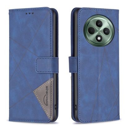 OPPO Reno12 F 5G Rhombus Texture Leather Phone Case with Magnetic Buckle and Card Holder