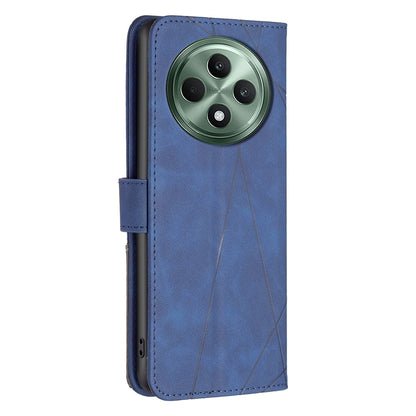 OPPO Reno12 F 5G Rhombus Texture Leather Phone Case with Magnetic Buckle and Card Holder