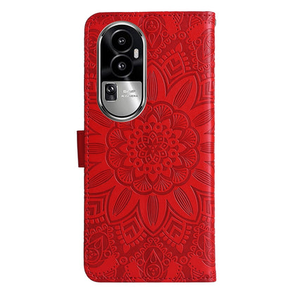 OPPO eno10 Pro 5G Sunflower Embossed Leather Wallet Phone Case with Kickstand and Card Holder