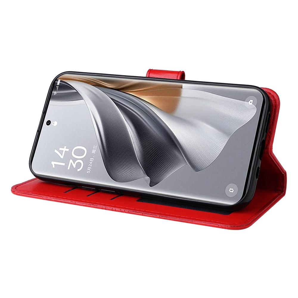 OPPO Reno10 5G Sunflower Embossed Leather Wallet Phone Case with Kickstand and Card Holder