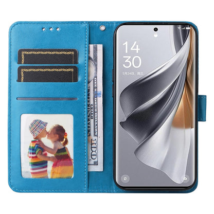 OPPO eno10 Pro 5G Sunflower Embossed Leather Wallet Phone Case with Kickstand and Card Holder