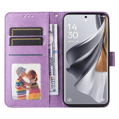 OPPO eno10 Pro 5G Sunflower Embossed Leather Wallet Phone Case with Kickstand and Card Holder