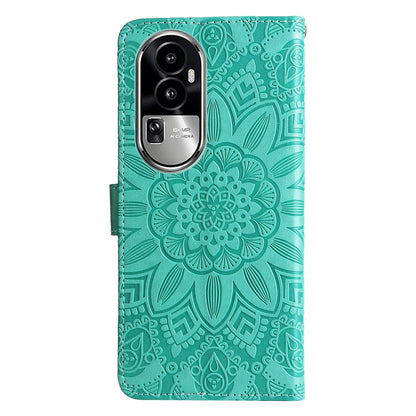 OPPO eno10 Pro 5G Sunflower Embossed Leather Wallet Phone Case with Kickstand and Card Holder