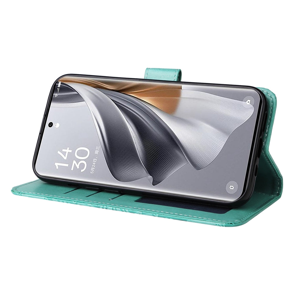 OPPO eno10 Pro 5G Sunflower Embossed Leather Wallet Phone Case with Kickstand and Card Holder