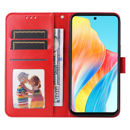 OPPO A58 4G Sunflower Embossed Leather Wallet Phone Case with Kickstand and Card Holder