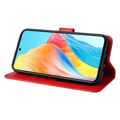 OPPO A58 4G Sunflower Embossed Leather Wallet Phone Case with Kickstand and Card Holder