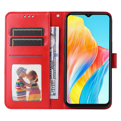 OPPO A18 4G Global Sunflower Embossed Leather Wallet Phone Case with Kickstand and Card Holder