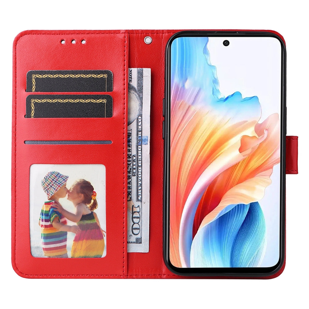 OPPO A79 5G Sunflower Embossed Leather Wallet Phone Case with Kickstand and Card Holder