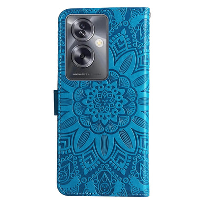 OPPO A79 5G Sunflower Embossed Leather Wallet Phone Case with Kickstand and Card Holder