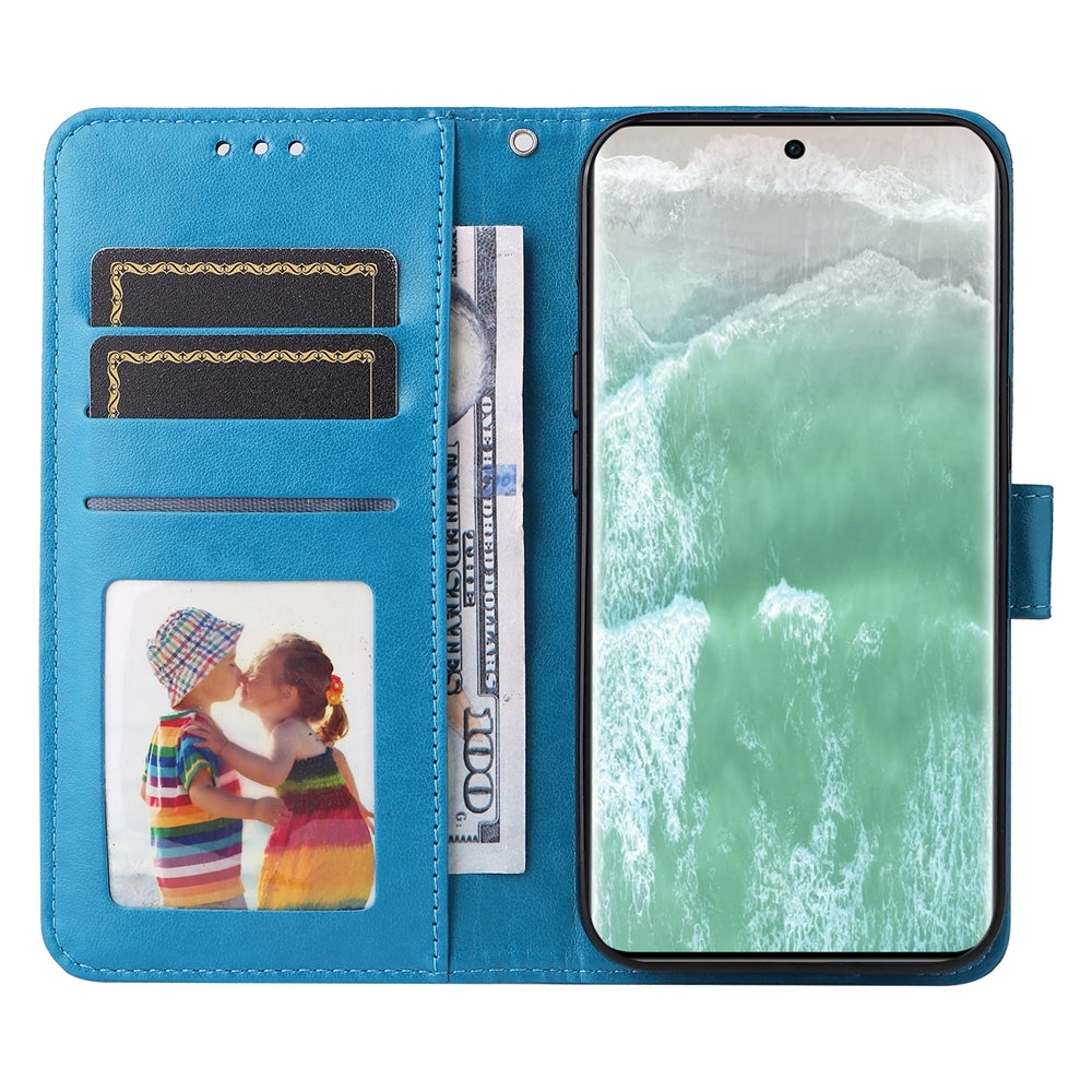 OPPO Reno11 5G Global Sunflower Embossed Leather Wallet Phone Case with Kickstand and Card Holder