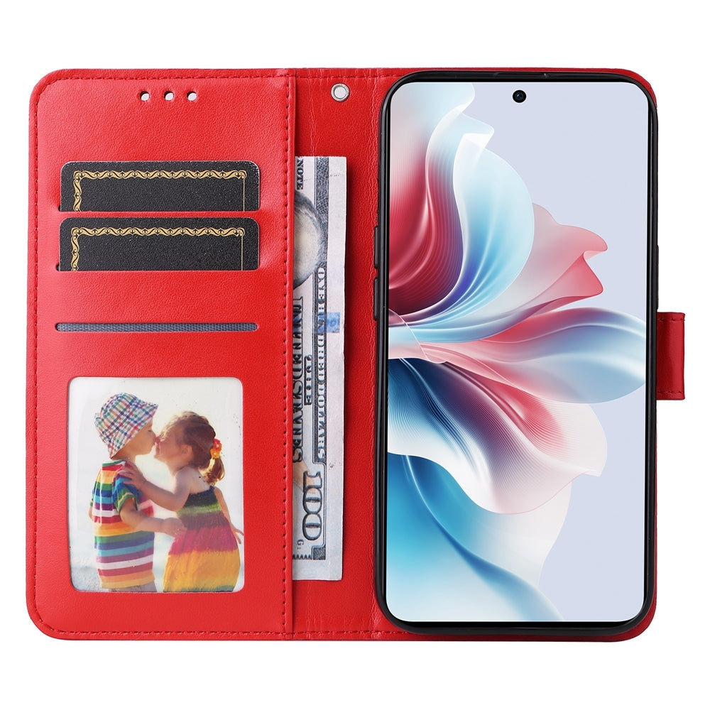 OPPO Reno11 F25 Pro Global Sunflower Embossed Leather Wallet Phone Case with Kickstand and Card Holder