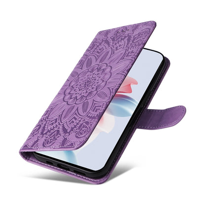 OPPO Reno11 F25 Pro Global Sunflower Embossed Leather Wallet Phone Case with Kickstand and Card Holder