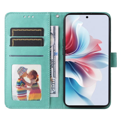 OPPO Reno11 F Global Sunflower Embossed Leather Wallet Phone Case with Kickstand and Card Holder