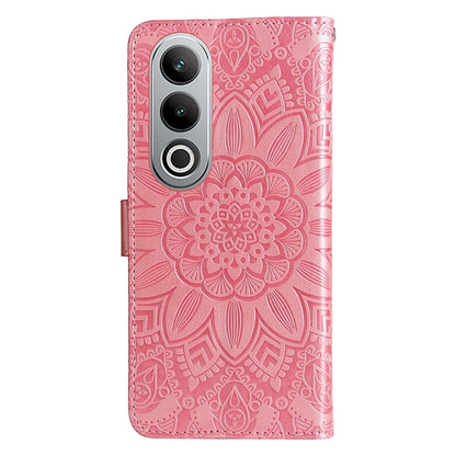OPPO K12 Sunflower Embossed Leather Wallet Phone Case with Kickstand and Card Holder