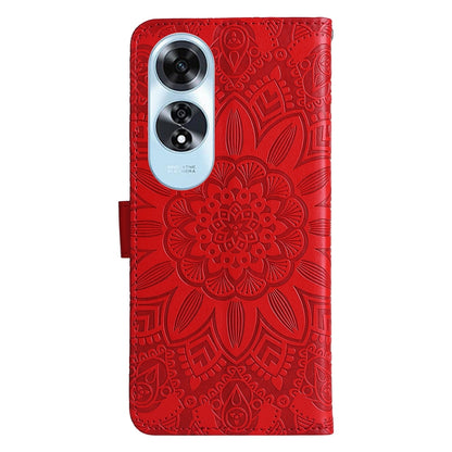 OPPO A60 4G Global Sunflower Embossed Leather Wallet Phone Case with Kickstand and Card Holder