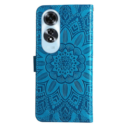OPPO A60 4G Global Sunflower Embossed Leather Wallet Phone Case with Kickstand and Card Holder