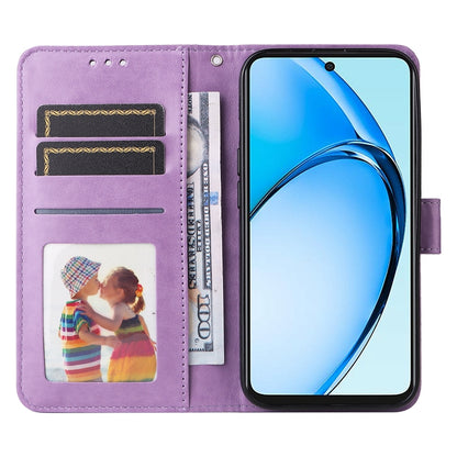 OPPO A60 4G Global Sunflower Embossed Leather Wallet Phone Case with Kickstand and Card Holder