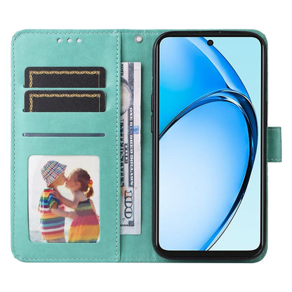 OPPO A60 4G Global Sunflower Embossed Leather Wallet Phone Case with Kickstand and Card Holder
