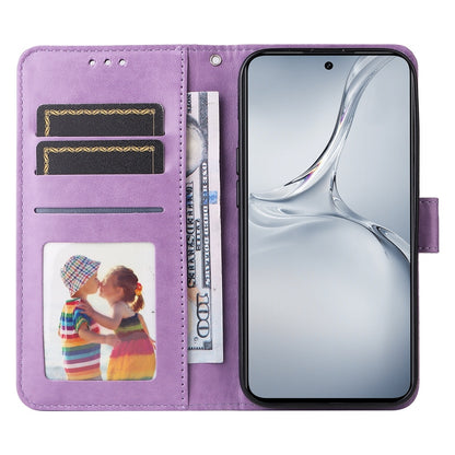 OPPO K12x Sunflower Embossed Leather Wallet Phone Case with Kickstand and Card Holder