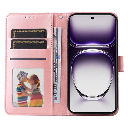 OPPO Reno12 5G Global Sunflower Embossed Leather Wallet Phone Case with Kickstand and Card Holder