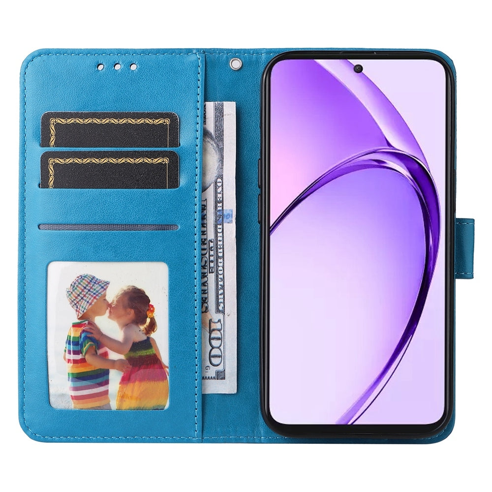 OPPO A3 Pro 5G Sunflower Embossed Leather Wallet Phone Case with Kickstand and Card Holder