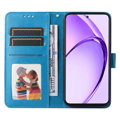 OPPO A3 Pro 5G Sunflower Embossed Leather Wallet Phone Case with Kickstand and Card Holder