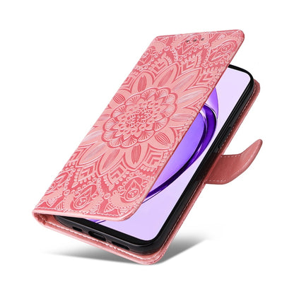 OPPO A3 Pro 5G Sunflower Embossed Leather Wallet Phone Case with Kickstand and Card Holder