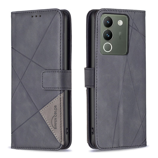 For vivo Y200 5G Rhombus Texture Leather Phone Case with Magnetic Buckle and Card Holder
