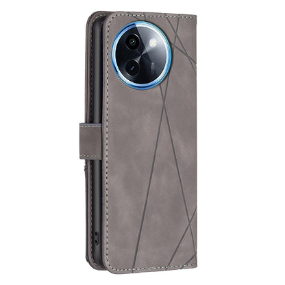 vivo Y200i 5G Rhombus Texture Leather Phone Case with Magnetic Buckle and Card Holder