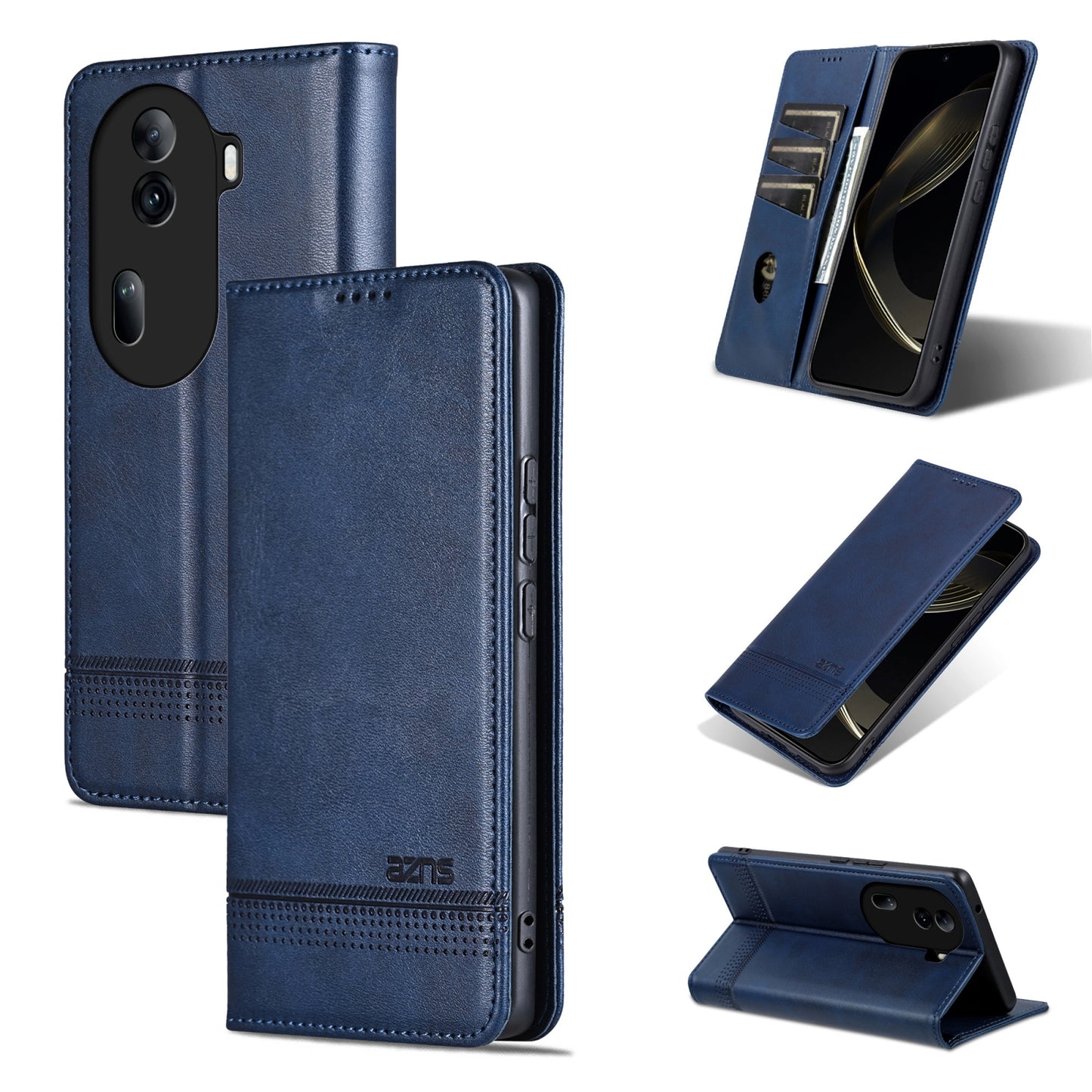 OPPO Reno11 China Leather Wallet Case with Card Holder & Magnetic Closure