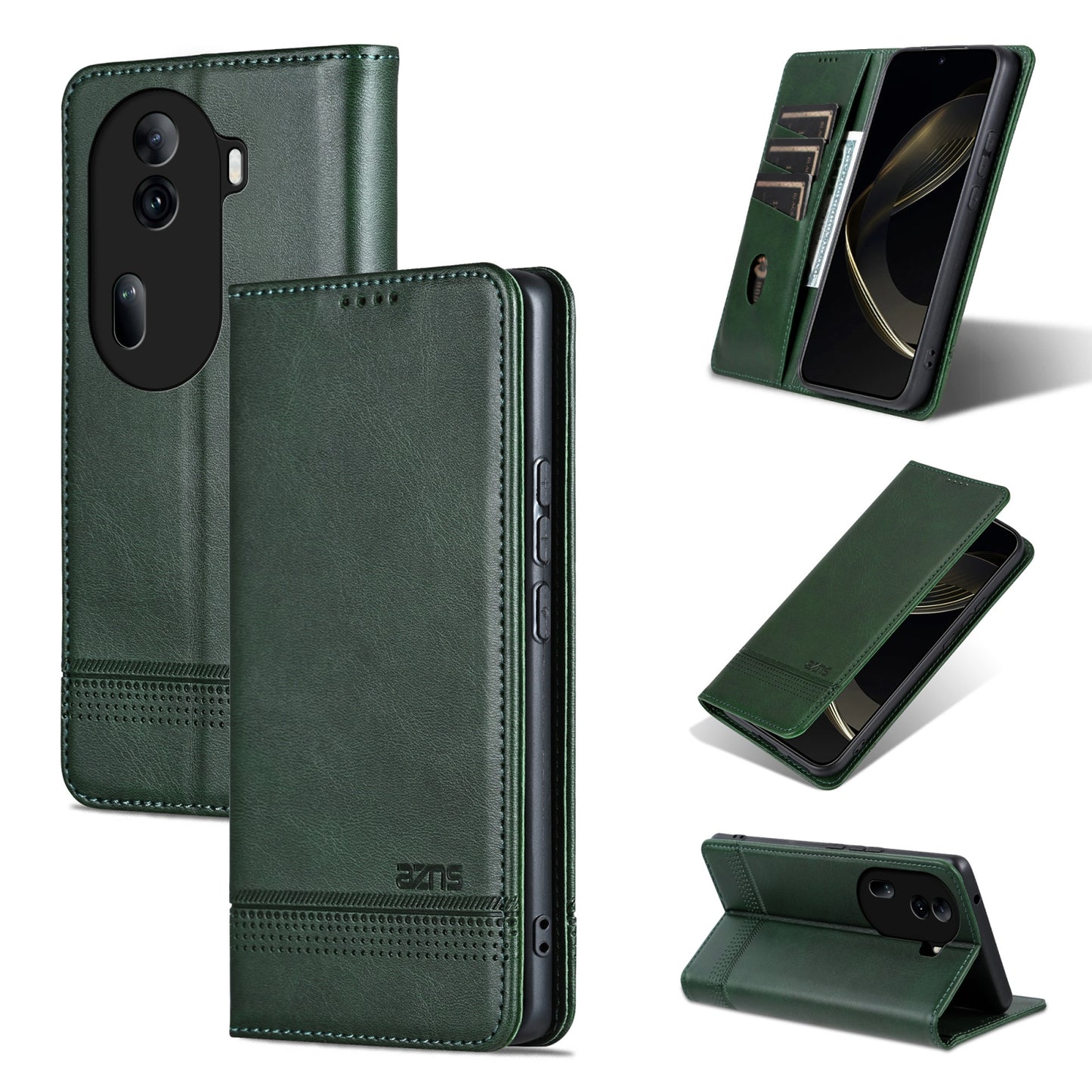 OPPO Reno11 China Leather Wallet Case with Card Holder & Magnetic Closure