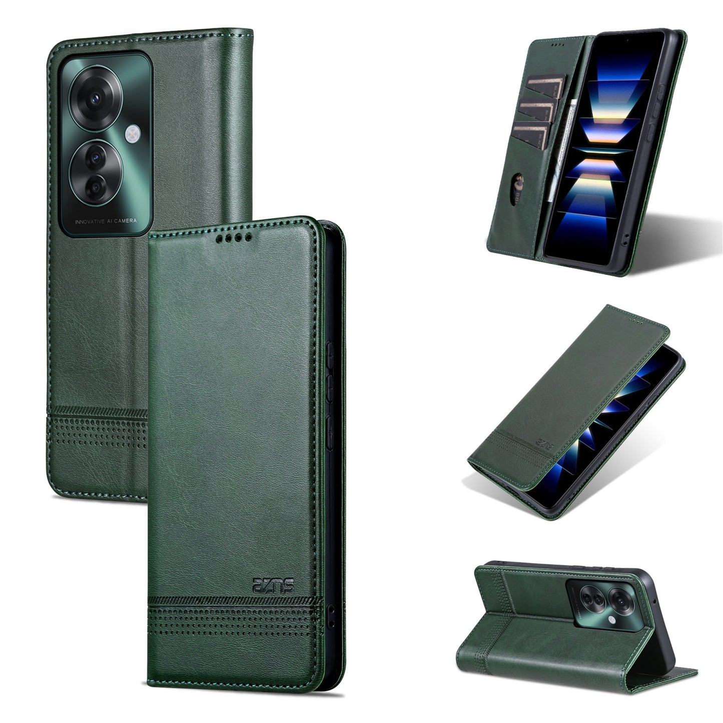 OPPO Reno11 F Leather Wallet Case with Card Holder & Magnetic Closure