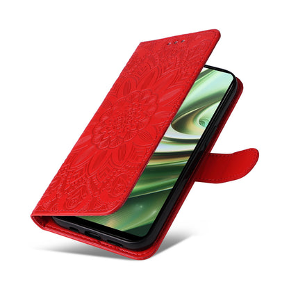 OnePlus Nord CE3 Sunflower Embossed Leather Wallet Phone Case with Kickstand and Card Holder