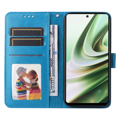 OnePlus Nord CE3 Sunflower Embossed Leather Wallet Phone Case with Kickstand and Card Holder