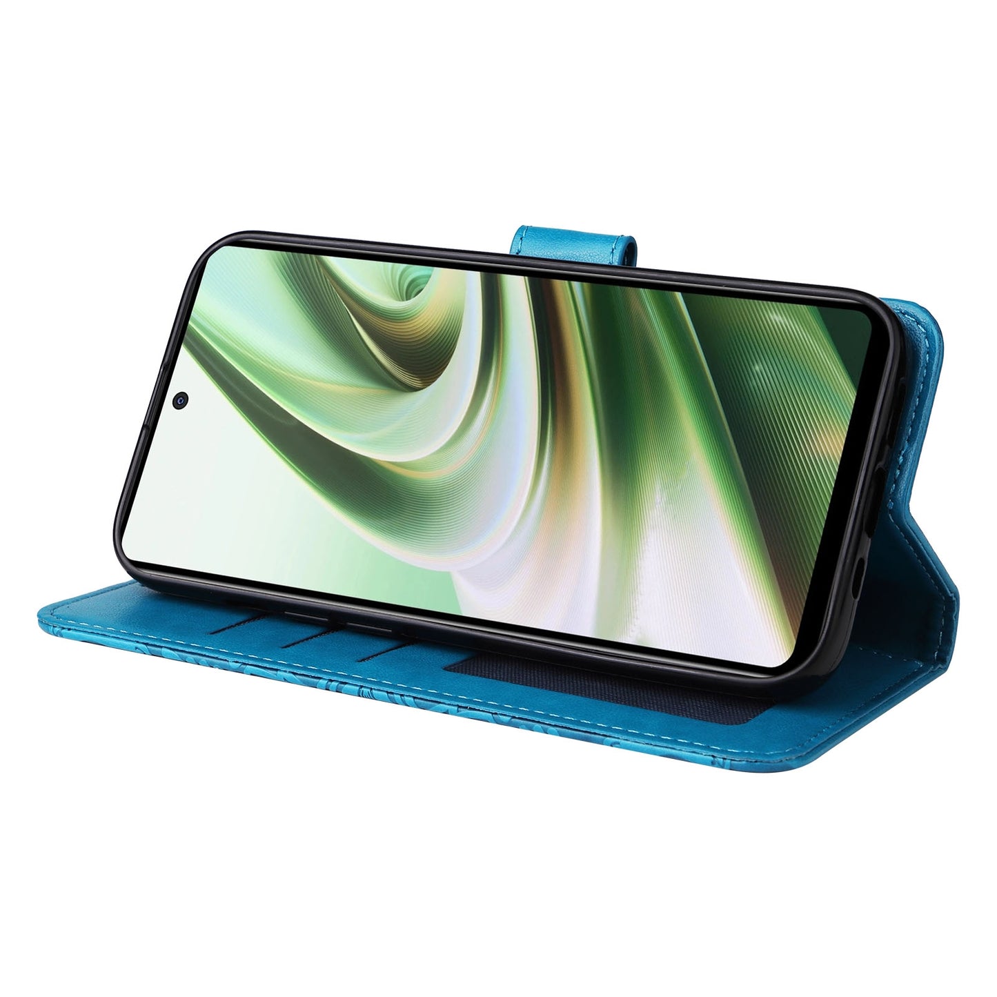 OnePlus Nord CE3 Sunflower Embossed Leather Wallet Phone Case with Kickstand and Card Holder