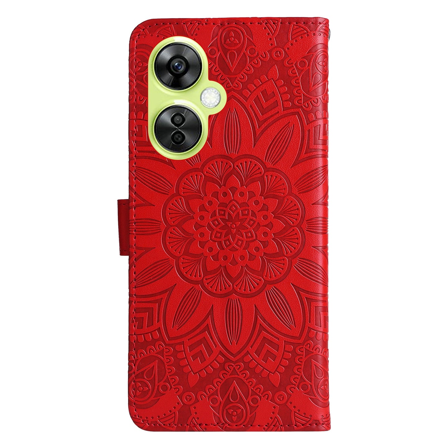 OnePlus Nord CE 3 Lite Sunflower Embossed Leather Wallet Phone Case with Kickstand and Card Holder