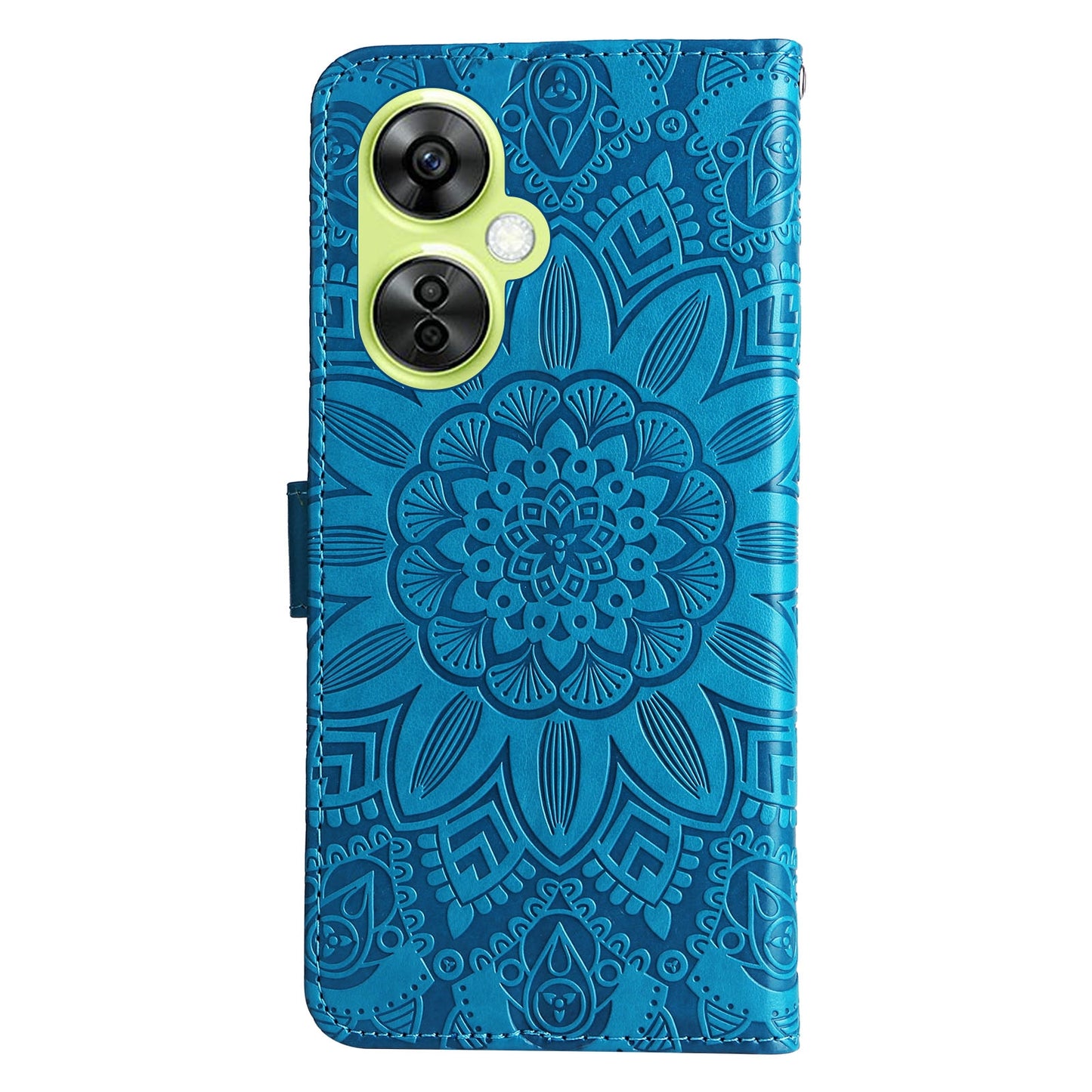 OnePlus Nord CE 3 Lite Sunflower Embossed Leather Wallet Phone Case with Kickstand and Card Holder