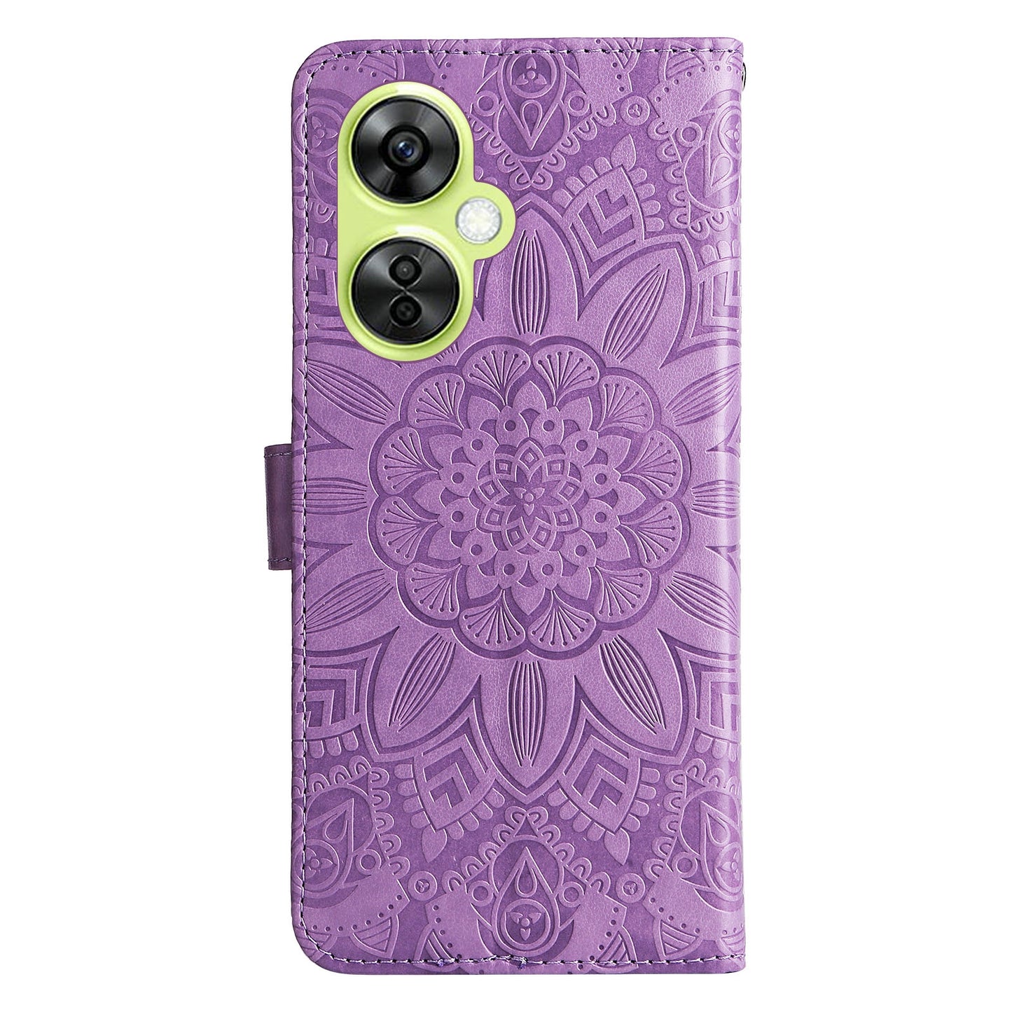 OnePlus Nord CE 3 Lite Sunflower Embossed Leather Wallet Phone Case with Kickstand and Card Holder