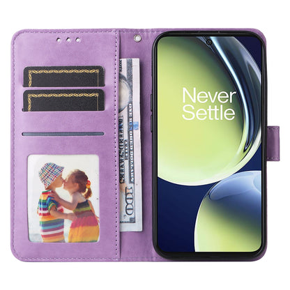 OnePlus Nord CE 3 Lite Sunflower Embossed Leather Wallet Phone Case with Kickstand and Card Holder