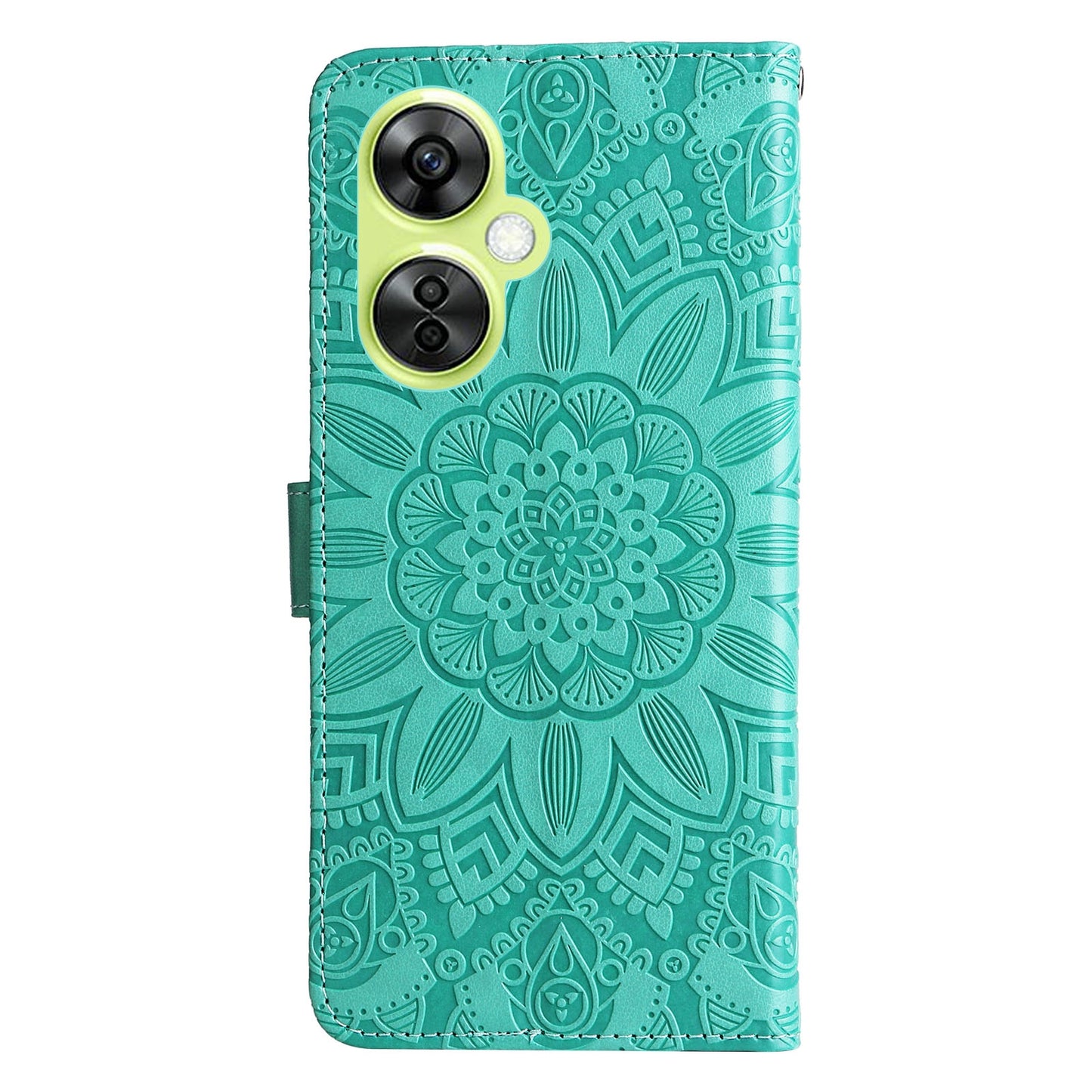 OnePlus Nord N30 Sunflower Embossed Leather Wallet Phone Case with Kickstand and Card Holder