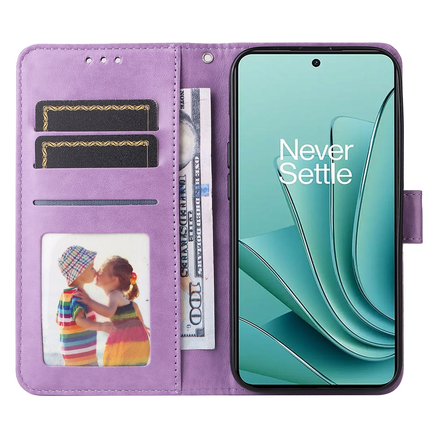 OnePlus Nord 3 Sunflower Embossed Leather Wallet Phone Case with Kickstand and Card Holder